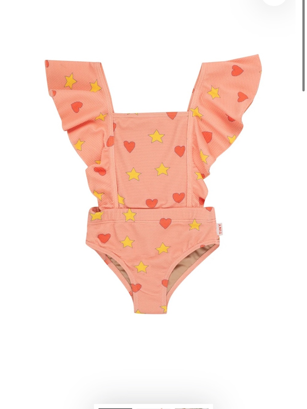 NWT TINYCOTTONS Hearts Stars Swimsuit - Papaya.  Size 8y